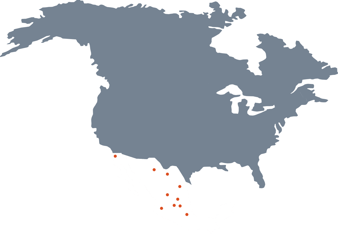 A map of North America